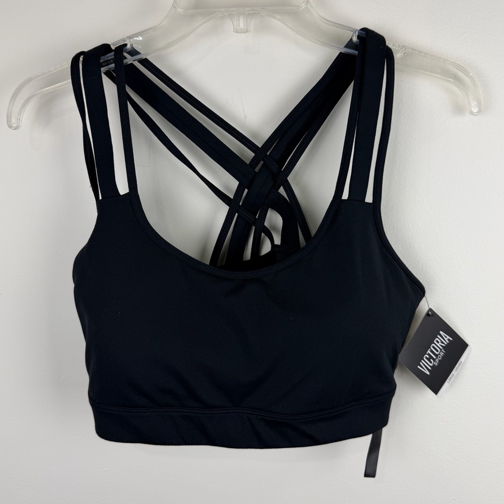 Victoria’s Secret Black Strappy Sports Bra NWT Size L